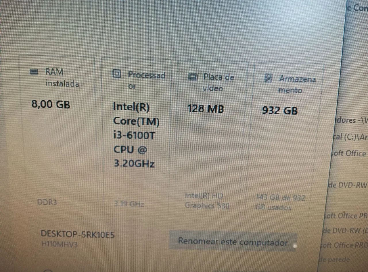 Computador i3 sexta geração completo com GTA V e Free fire por 900 - Foto 5