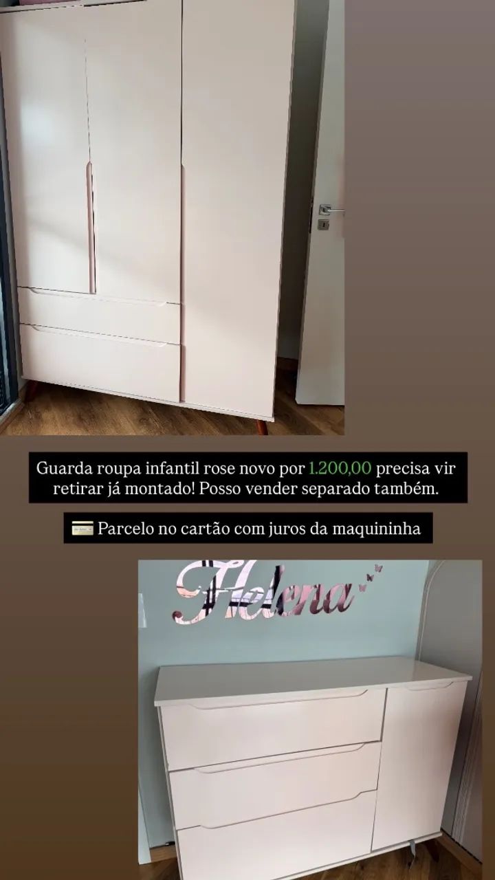 Guarda roupa e cômoda infantil 
