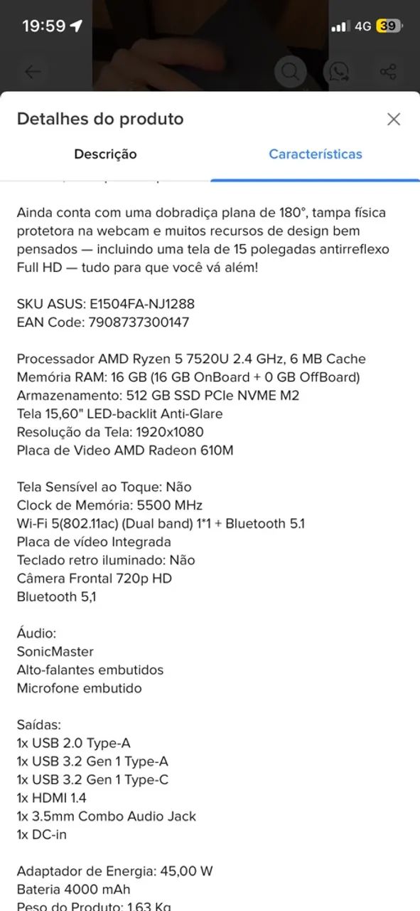 Eletrônicos ( Notebook novo na caixa ) Asus   - Foto 5