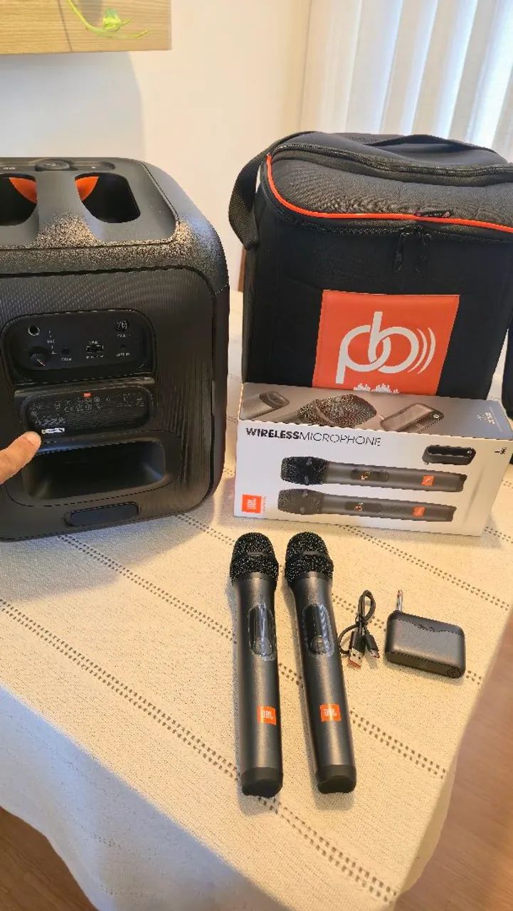 Caixa e microfones JBL - Foto 2