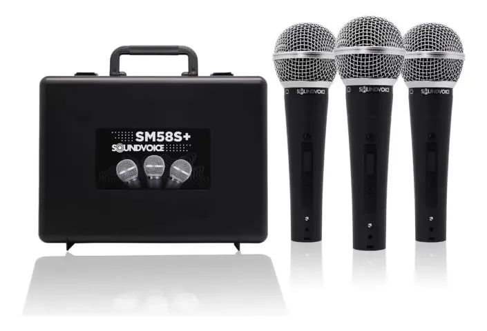Kit Com 3 Microfones Soundvoice Sm58s+