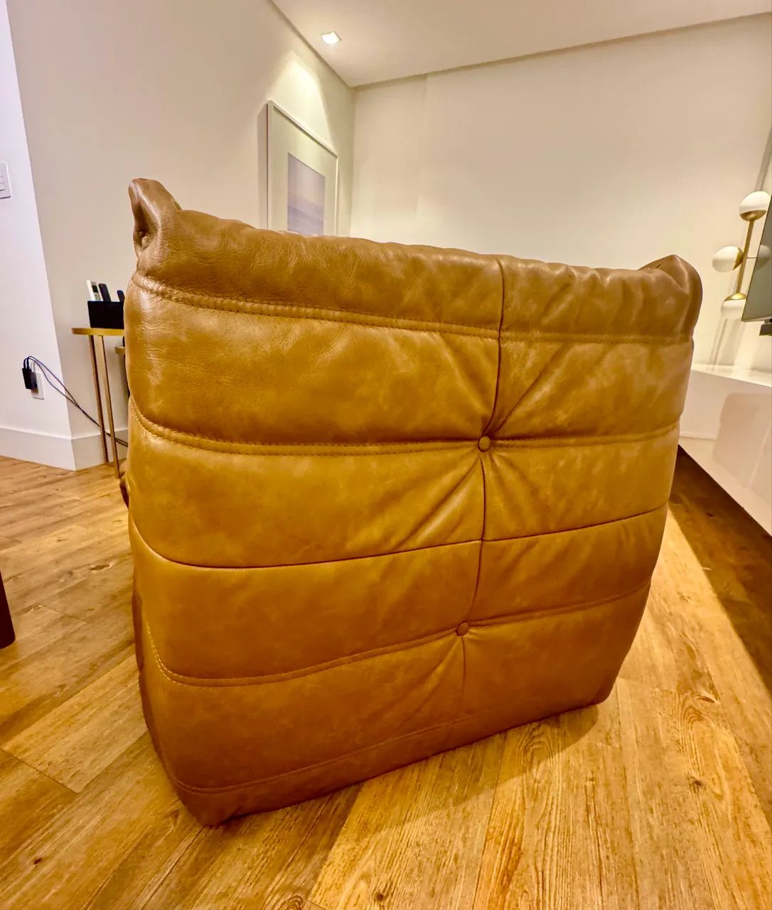 Poltrona Nirvana em Couro Marrom Westwing Collection - Foto 3