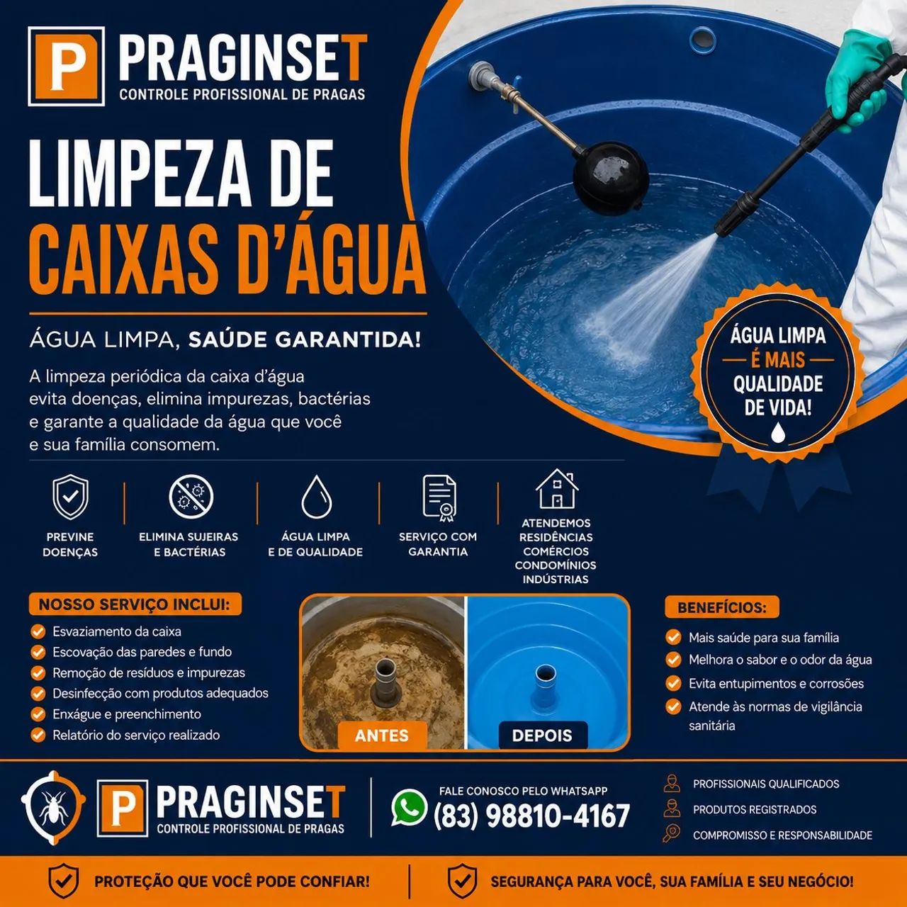 Limpeza e Higienização de Caixa d?Água
