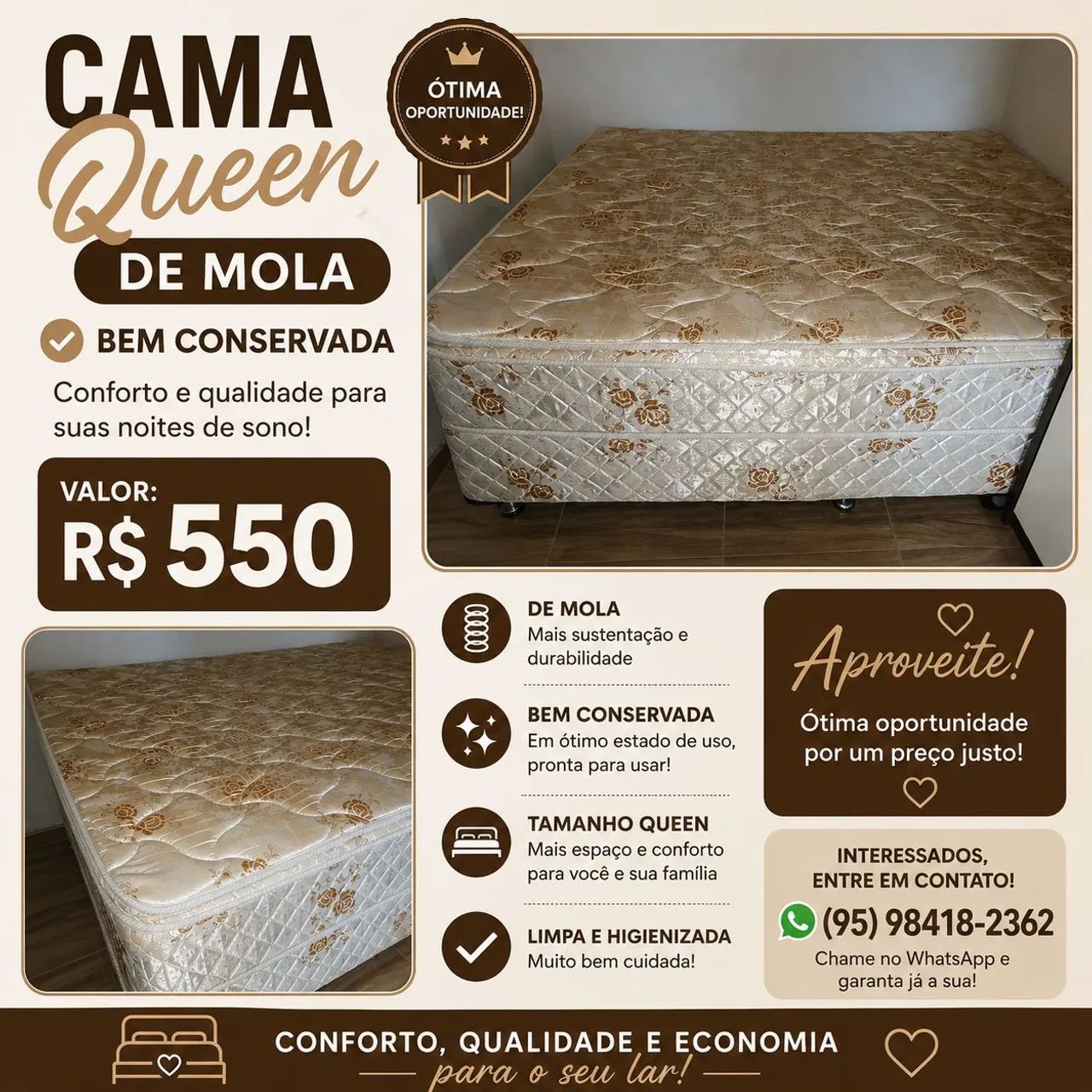 Cama Queen ótimo estado * 