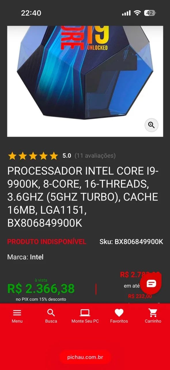 Kit placa Mãe Gigabyte Z390+I9900k - Foto 5