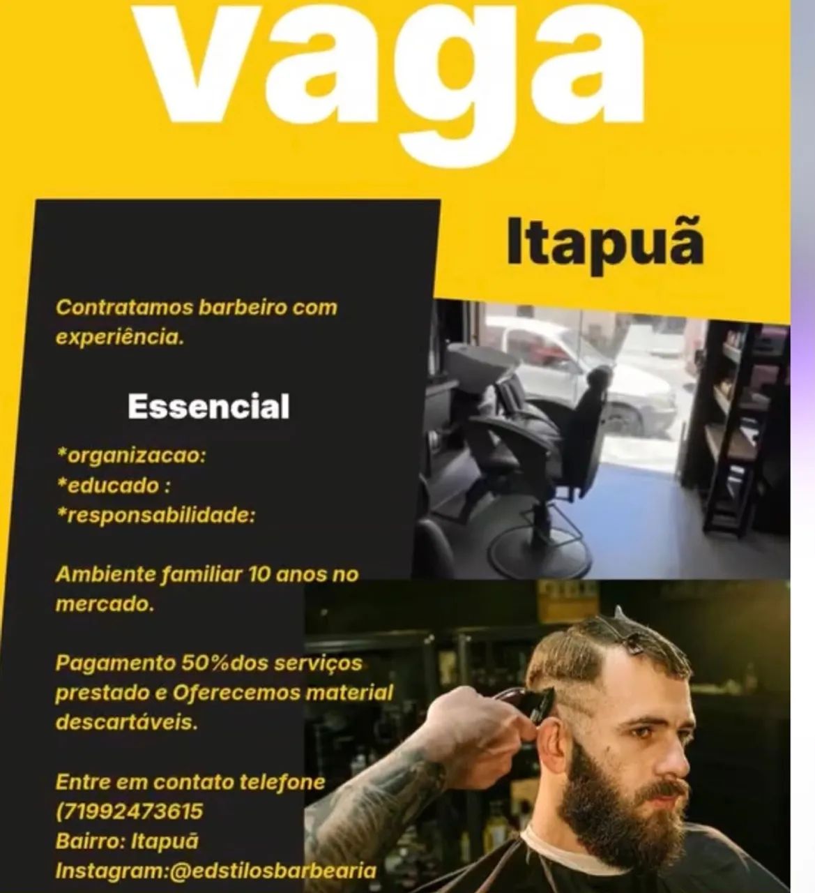 Vaga de barbeiro 