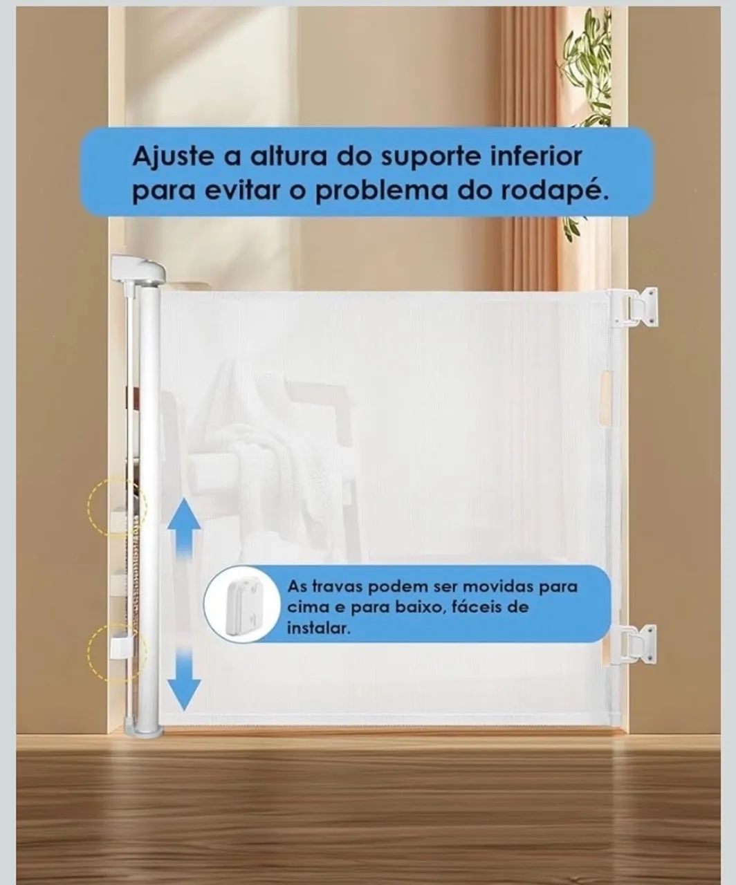 Grade de proteção retrátil 86x150cm - Foto 5