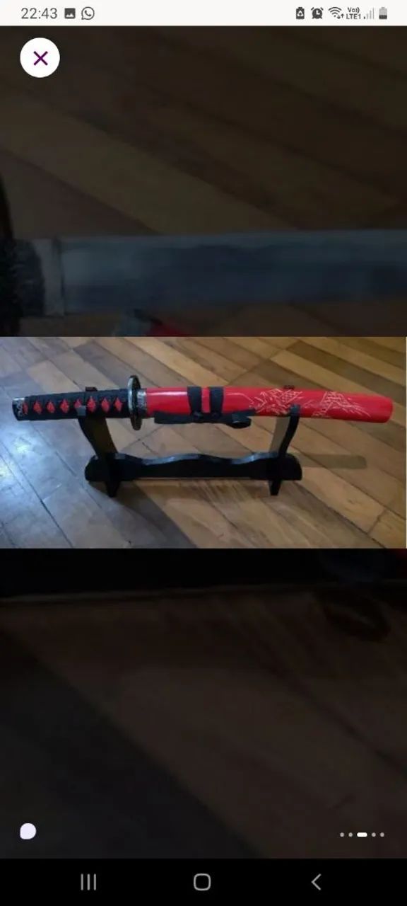 Espada tanto samurai de decoração com bainha  - Foto 3