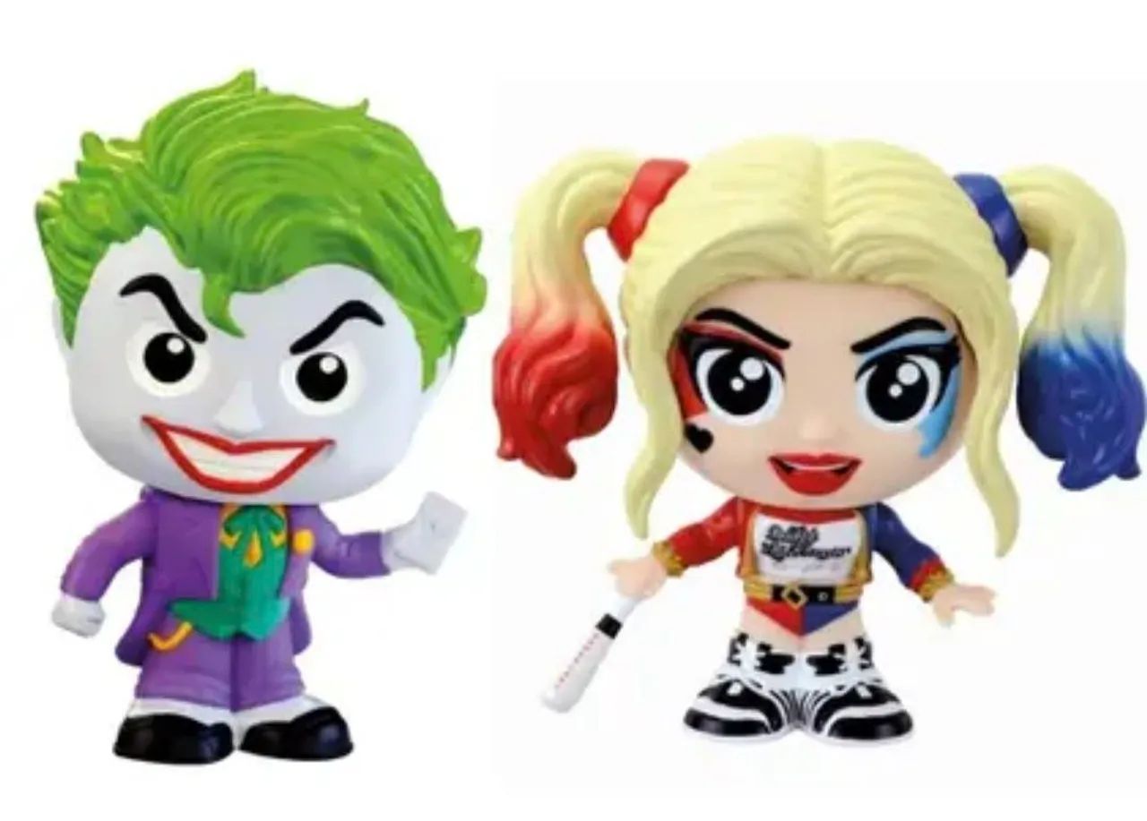 Kit bonecos Coringa Arlequina Fandom box DC Comics Funko
