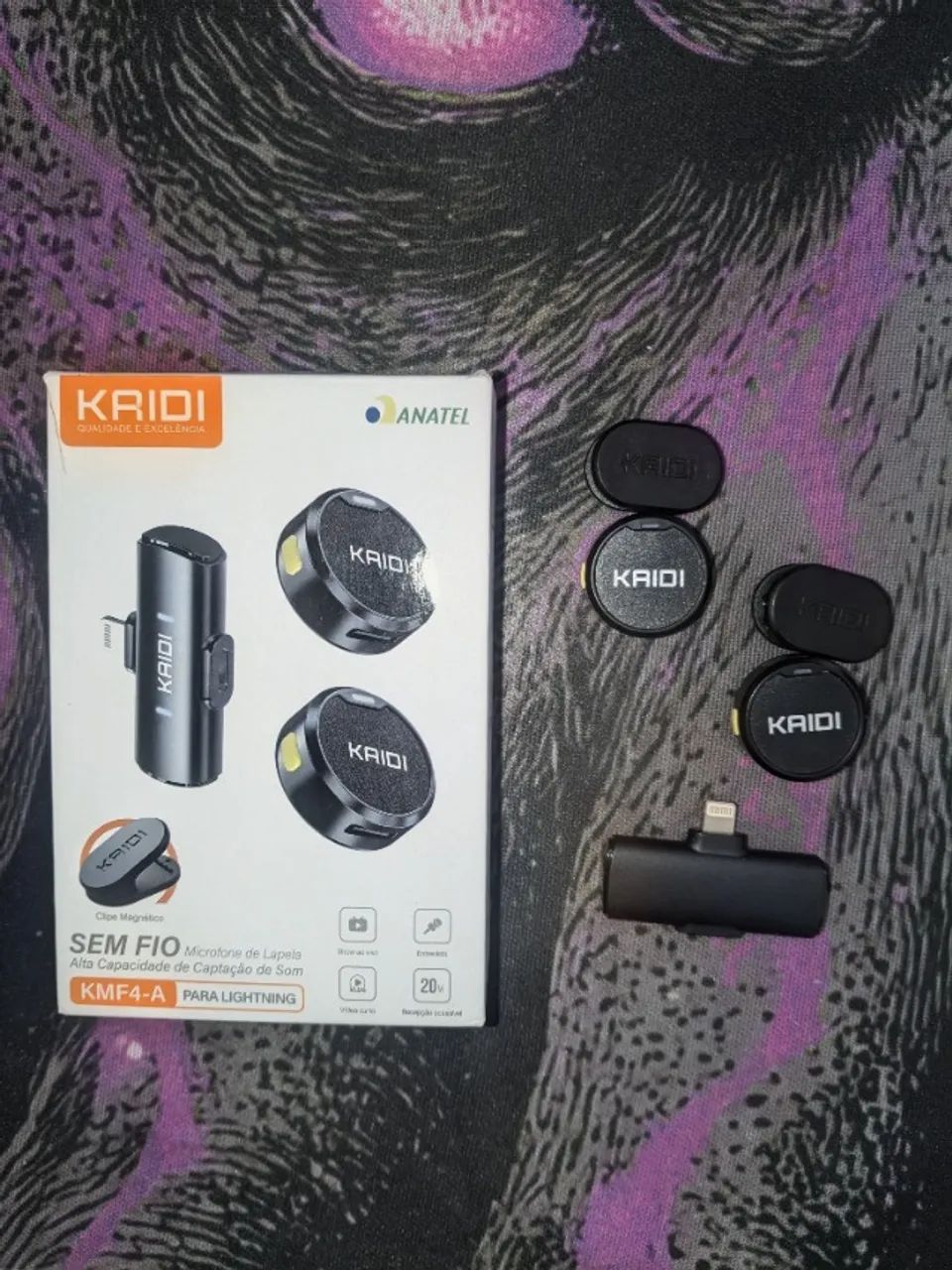Microfone de Lapela Sem Fio Kaidi KMF4-A - Foto 3