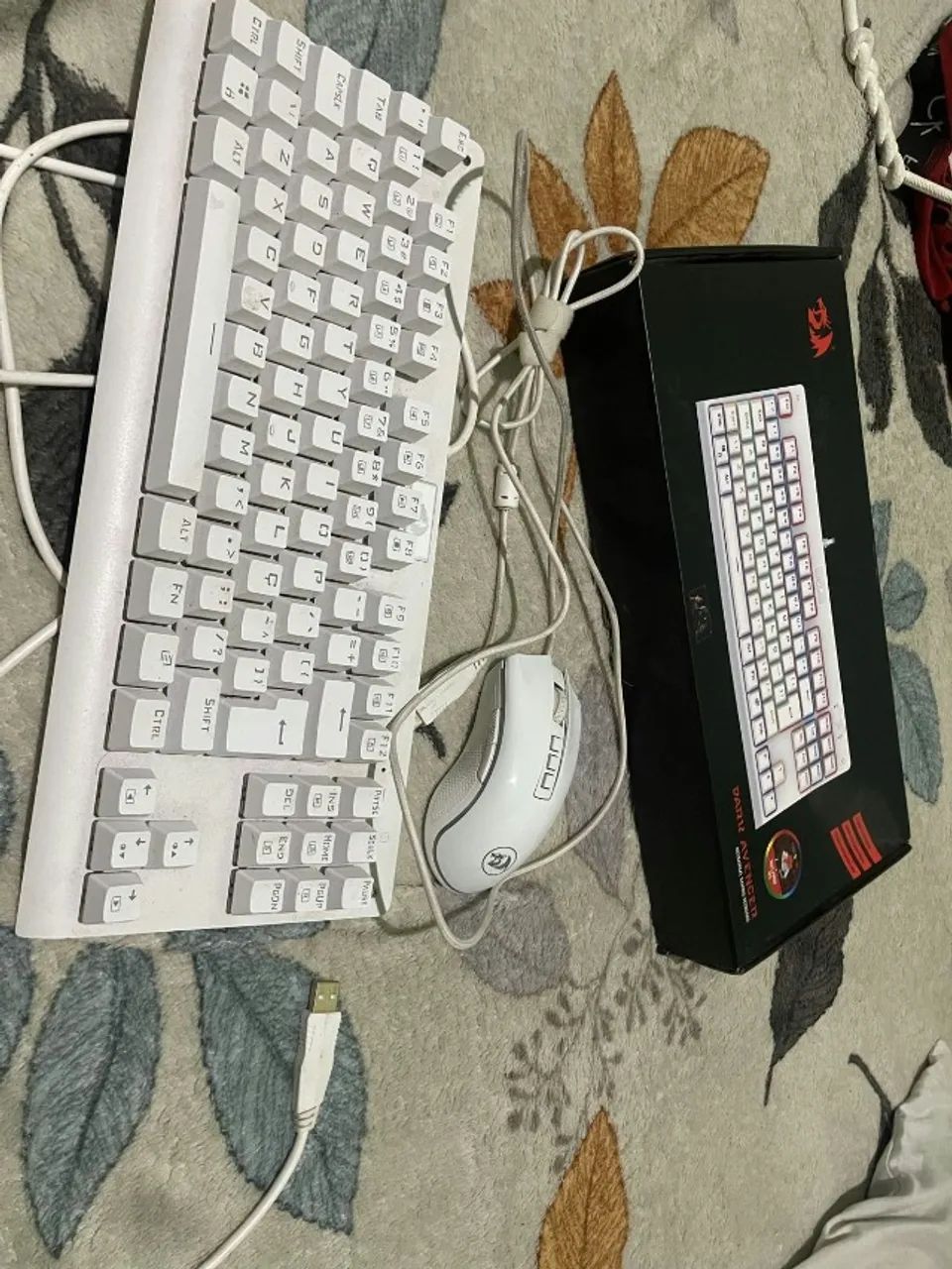 TECLADO E MOUSE REDRAGON BRANCO - Foto 2