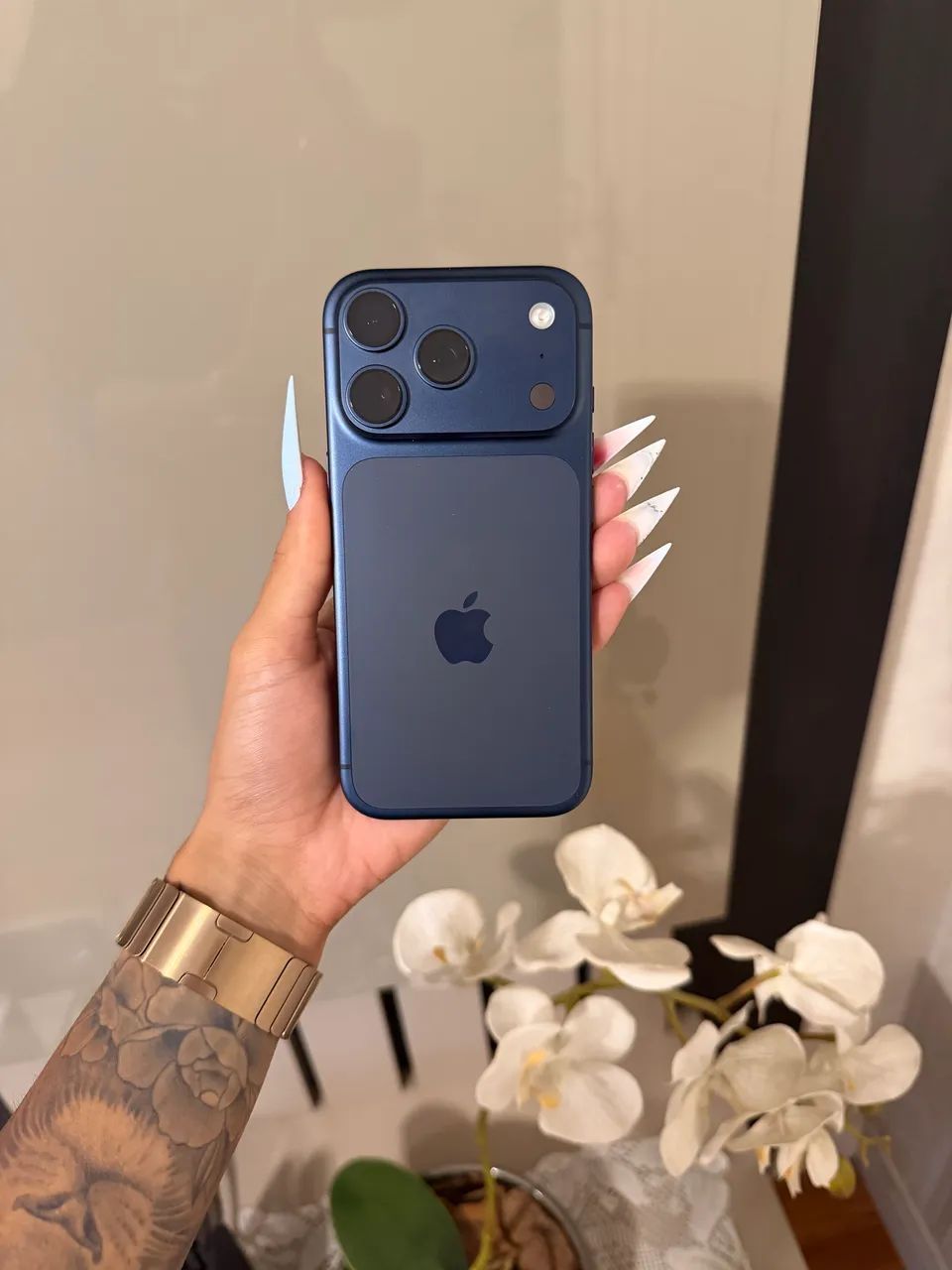 iPhone 17 Pro Titânio Azul Garantia Apple