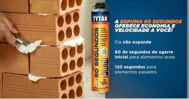 ESPUMA ADESIVA 60 SEGUNDOS 750 ML - TYTAN - Foto 2