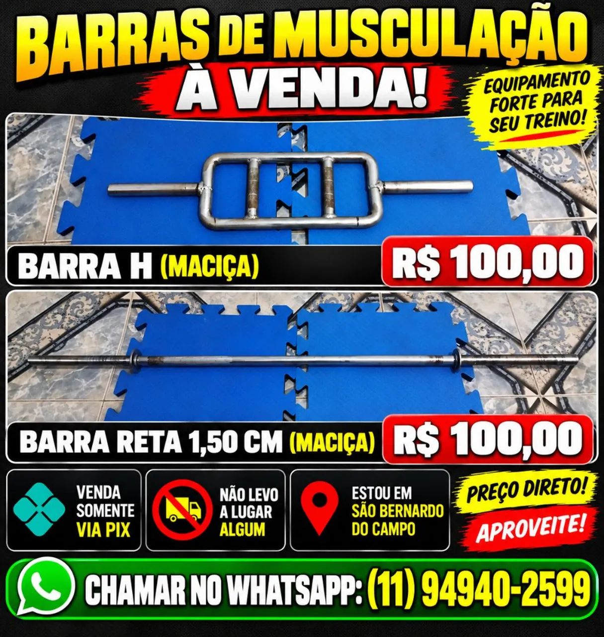 BARRAS PARA MUSCULAÇÃO 