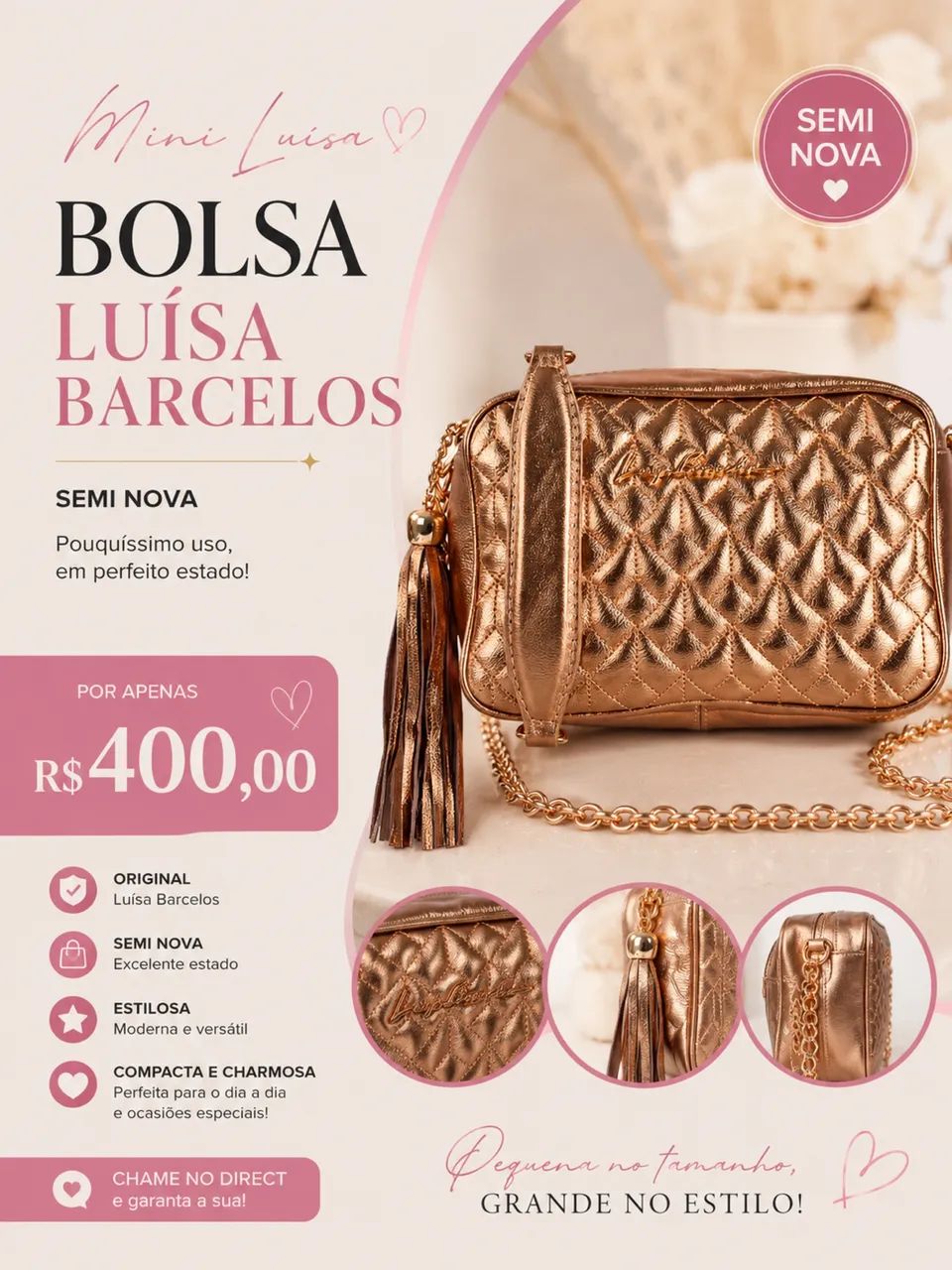 Bolsa Luísa Barcelos original várias  - Foto 3