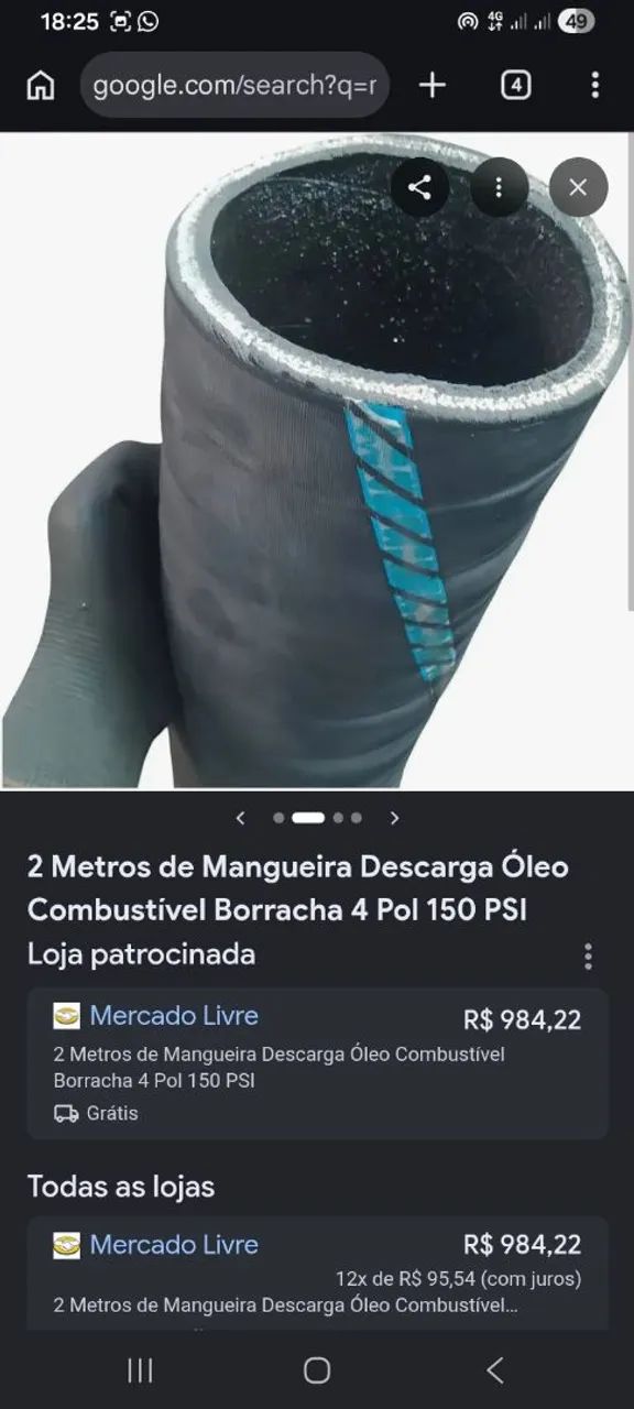 Mangueira descarga de combustível e óleo 4 polegadas  - Foto 2