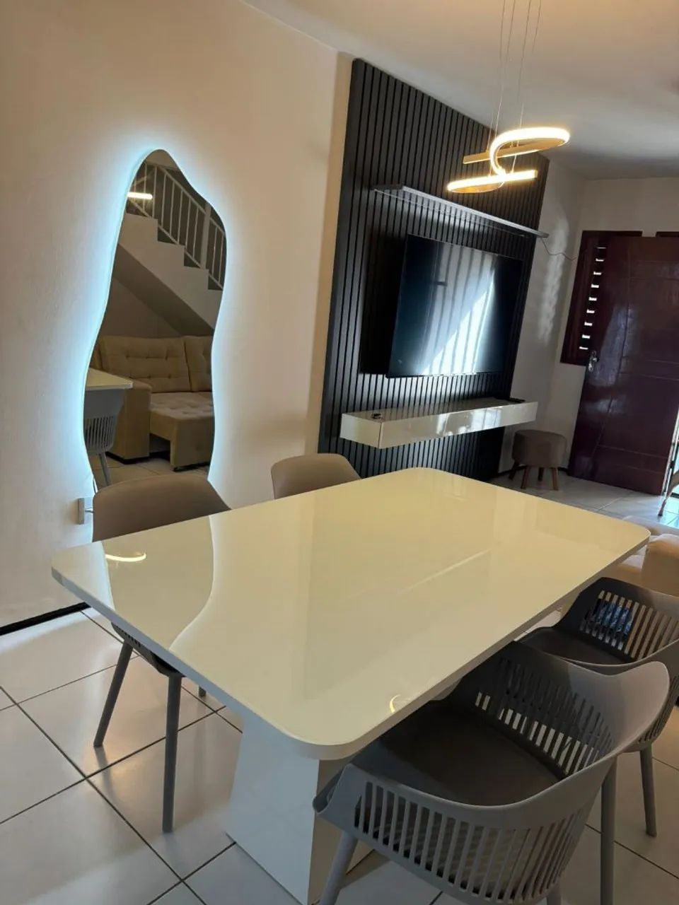 Mesa de Jantar Retangular Luxo com Vidro Laqueado 4mm - Foto 4
