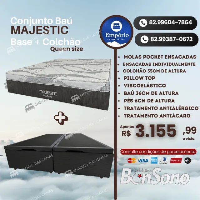 Cama Base bau e colchao bonsono molas ou espuma - Foto 5
