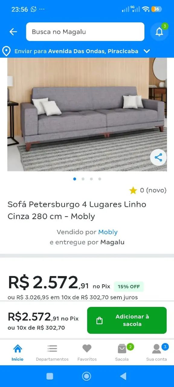 Sofá linho 280 mt - Foto 3