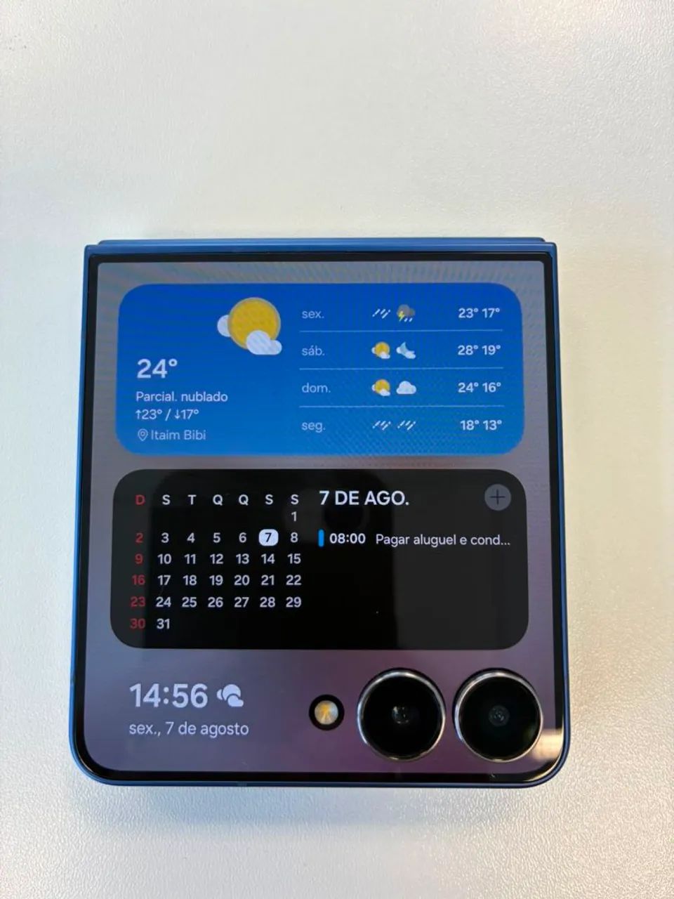 Z flip 7 azul novíssimo (4 meses de uso)! - Foto 2
