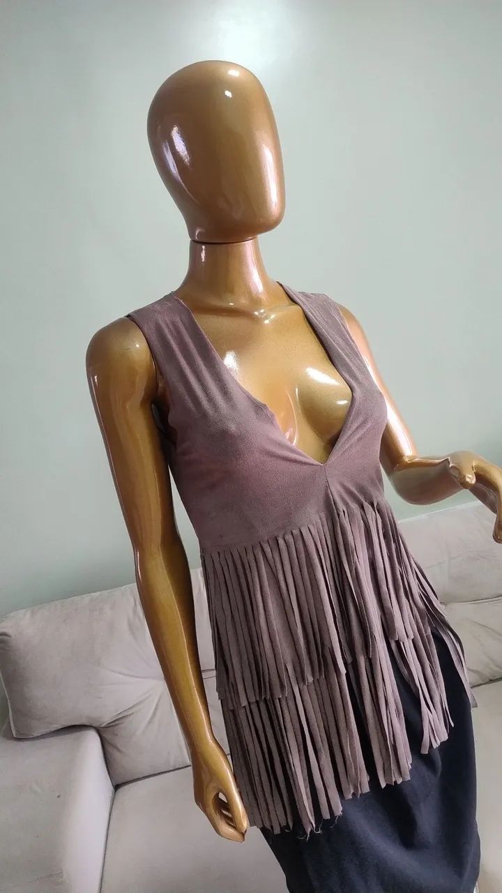 Blusa de franjas marfinno (renner) - M