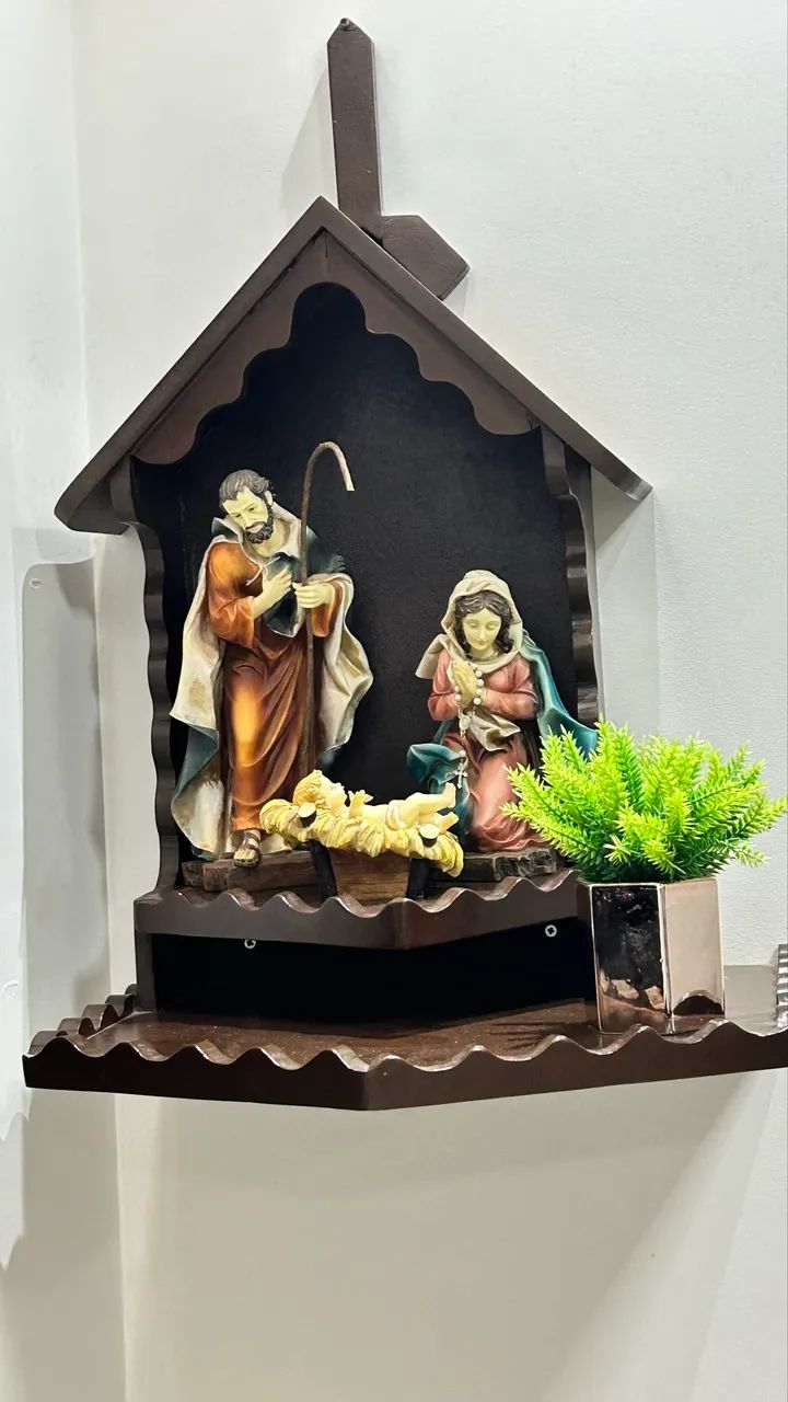 Oratório de parede em madeira - Foto 4