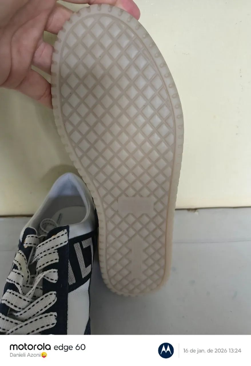 Tênis Luz Da Lua Couro e Camurça  - Foto 4