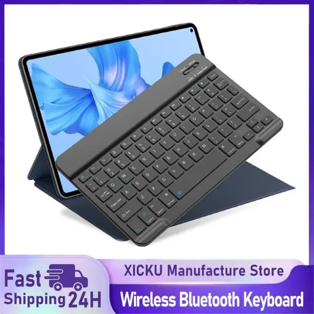 Mini Teclado Bluetooth Compatível com iPad 10ª Geração, iPad Pro/Air/Mini, Samsung e Xiaom