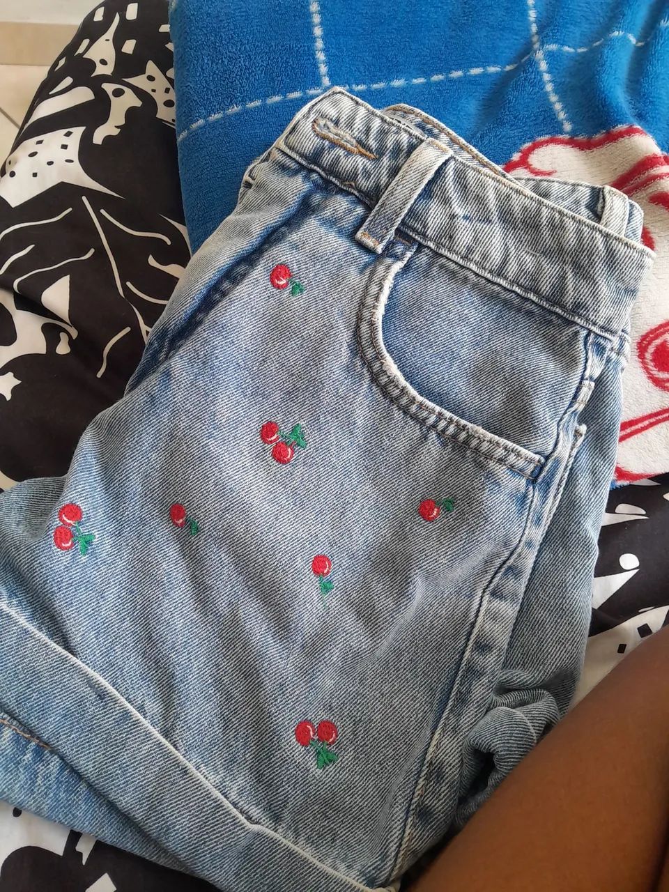Short Jeans de cereja - Foto 2