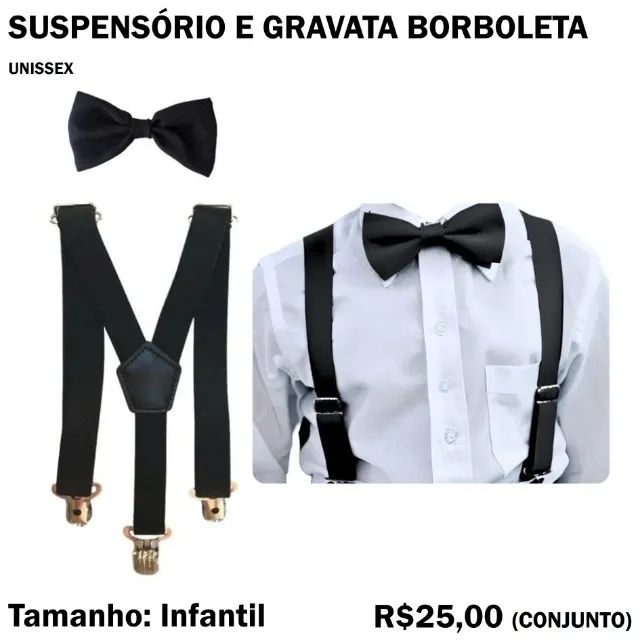 Suspensório Infantil + Gravata Borboleta - Foto 5