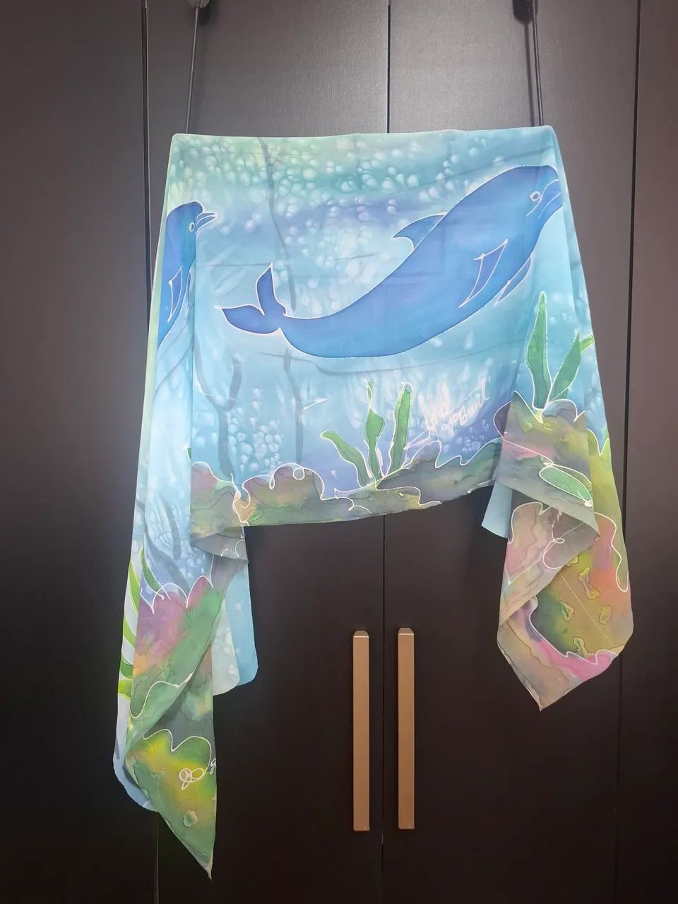 Canga pintada a mão golfinhos
