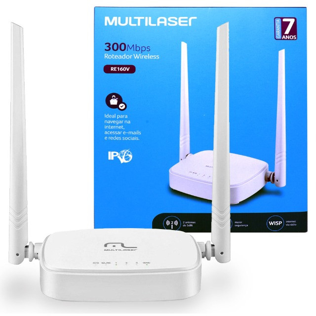 Roteador 300mpbs Ipv6 2.4ghz Multilaser Com 2 Antenas 5dbi