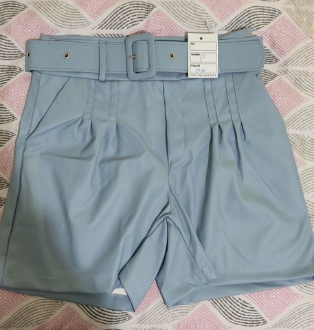 Shorts Azul P alfaiataria 