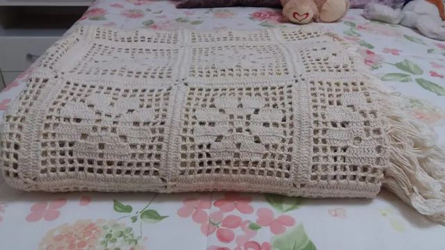 Colcha de casal em crochê 