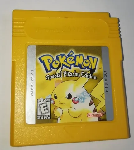 Cartucho Pokémon Yellow Fita Nova + Capinha Jogo para GameBoy Game Boy  Color Gbc Gba