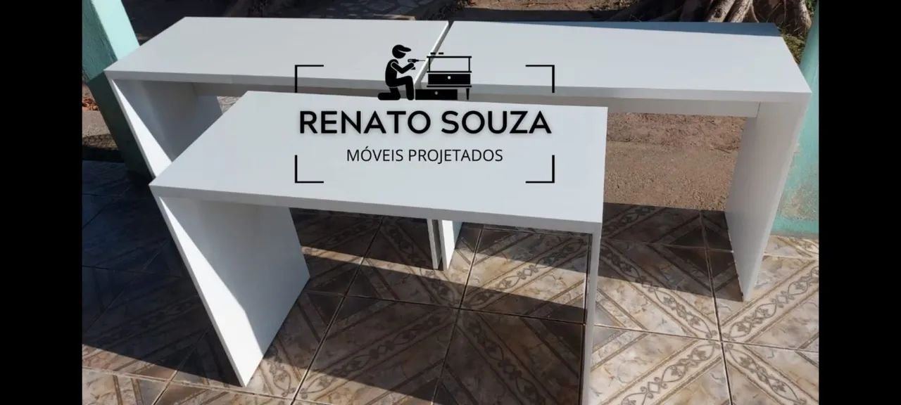 Promoção relâmpago mesa sem gaveta em mdf branco tx