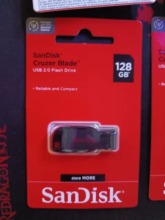 Pen Drive 128gb Cruzer Blade Sandisk Usb 2.0 lacrado