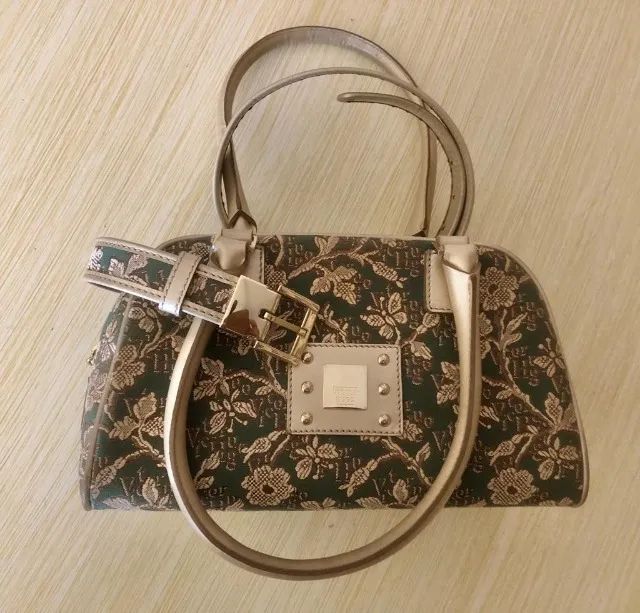 Conjunto original de bolsa e cinto Victor Hugo  em tecido e couro - Foto 2