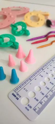 Kit De Acessórios P Tricô 16 Pcs Marcador Régua Pompom Maker - Foto 5