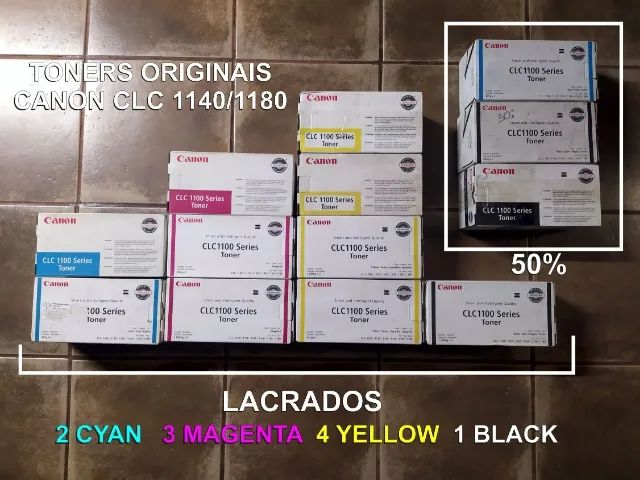Kit com 10 Toners novos originais lacrados Canon linha CLC 1100 / 1180 (Made in Japan)