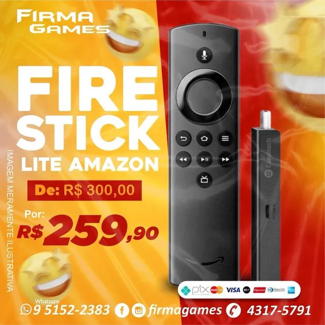 Dispositivo Fire Stick Lite com Alexa e Streaming está em promoção