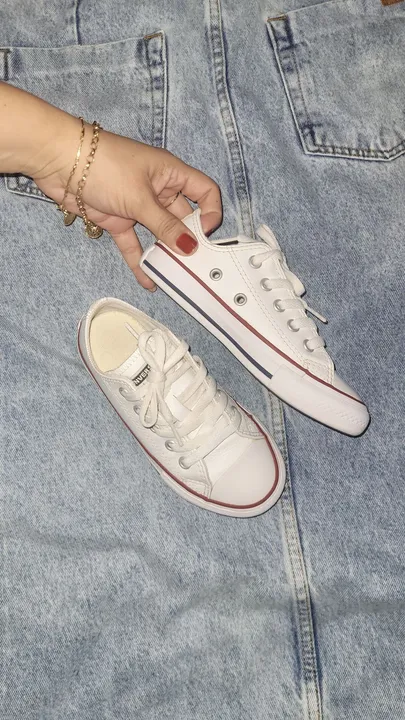 Allstar branco de couro