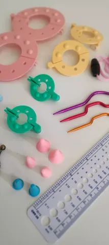 Kit De Acessórios P Tricô 16 Pcs Marcador Régua Pompom Maker - Foto 6