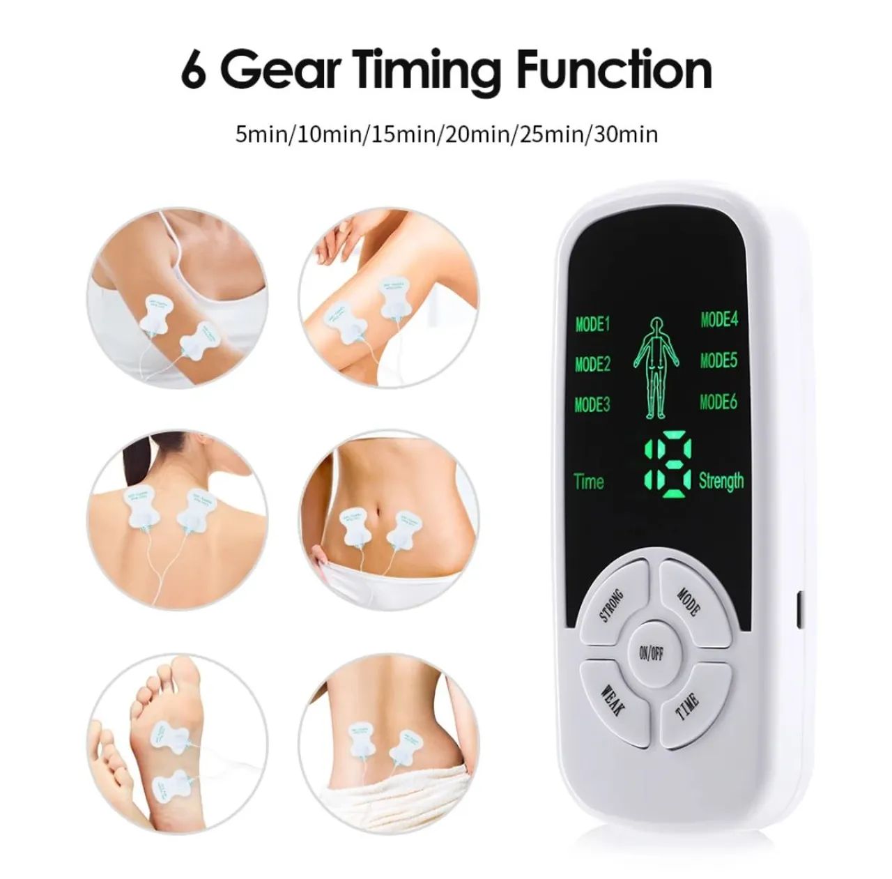 Tens Massageador Elétrico Portátil p/ Dores Musculares Terapia Acupuntura Top - Foto 2