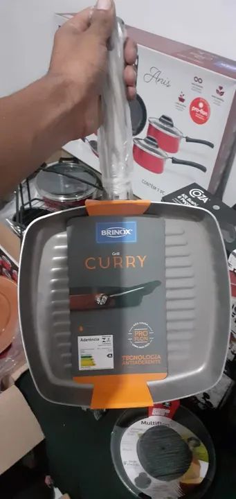 Panela Antiaderente Grill Curry Aluminio 24cm 1,3l Cobre