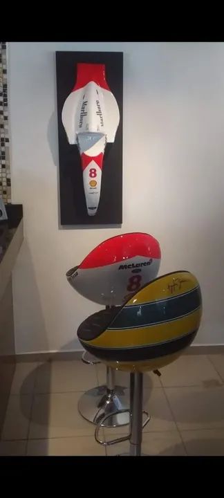 Banco de Bar - Banqueta Estilo F1 - Ayrton senna  - Foto 3