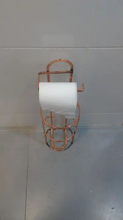 Porta Papel Higiênico em Metal Dourado