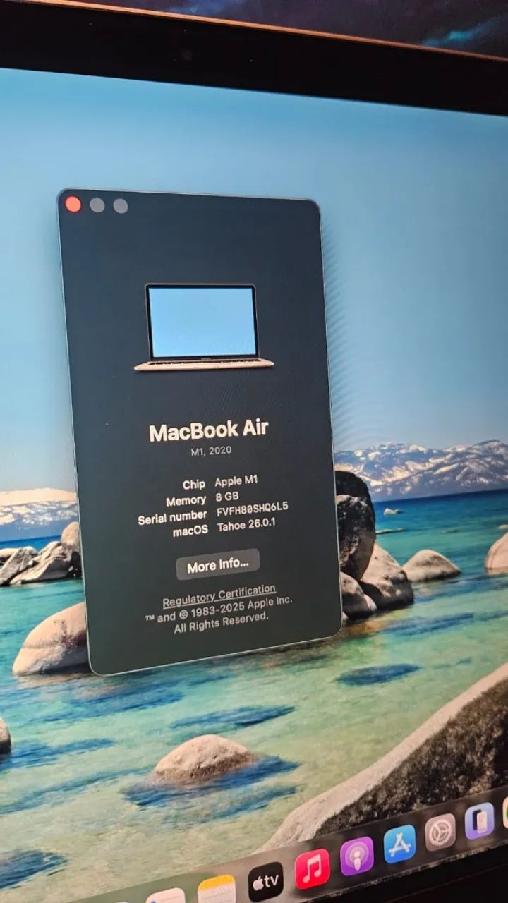 Macbook Air M1 2020 512GB SSD 8GB RAM 13