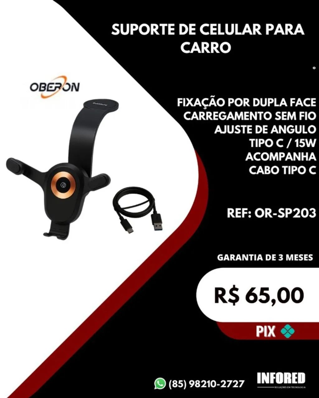 Suporte de celular para carro OR-SP203