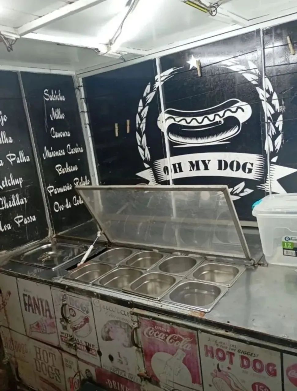 Carrinho de Cachorro-quente e Freezer Vertical